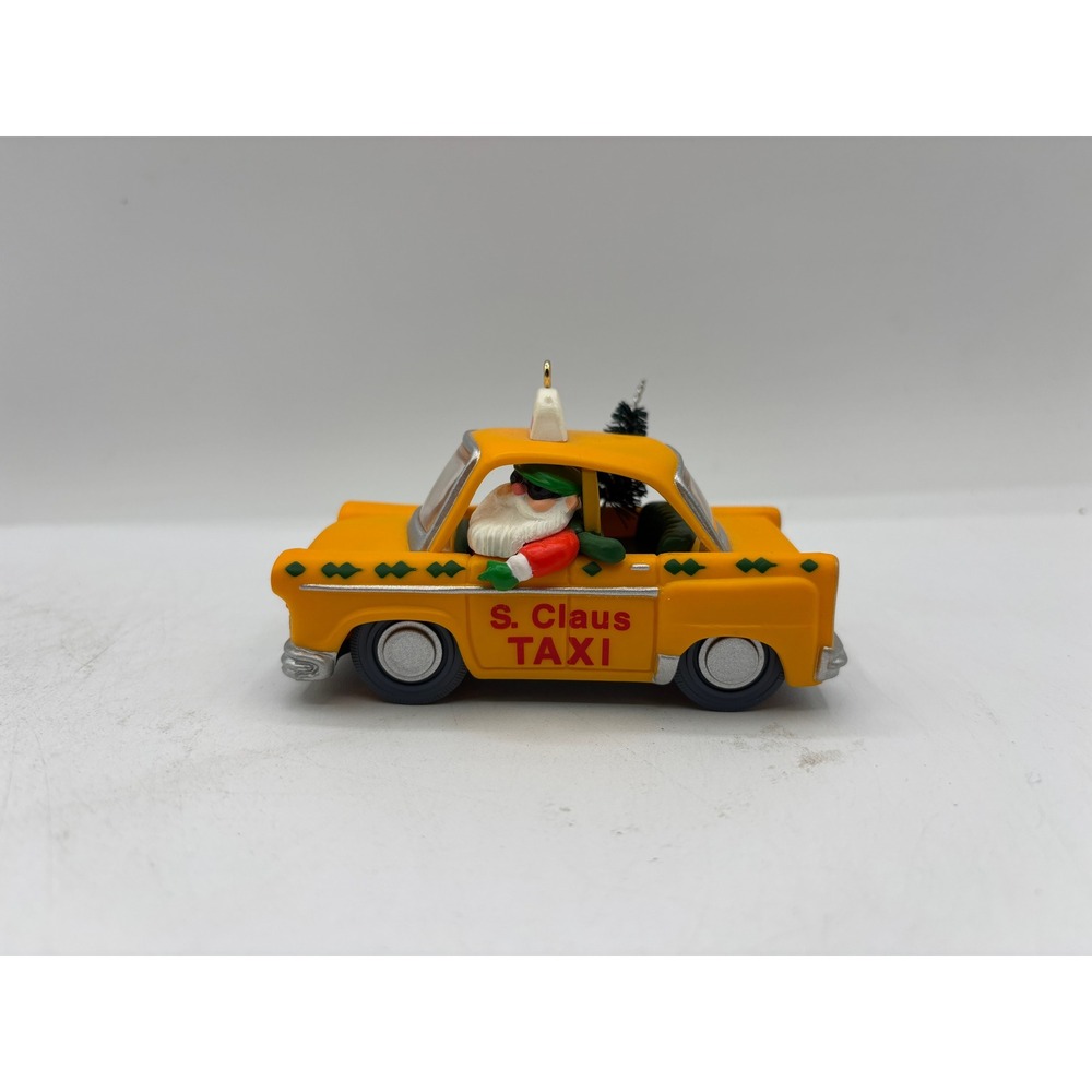 Hallmark Keepsake Dated 1990 Vintage S. Claus Taxi Handcrafted Ornament